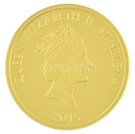 Szent Ilona-sziget 2015. 1P (1 Mohur) Au 'II. Erzsébet' (11,74g/0.999) T:PP Saint Helena 2015. 1 Pound (1 Mohur) Au 'Elizabeth II (11,74g/0.999) T:PP
