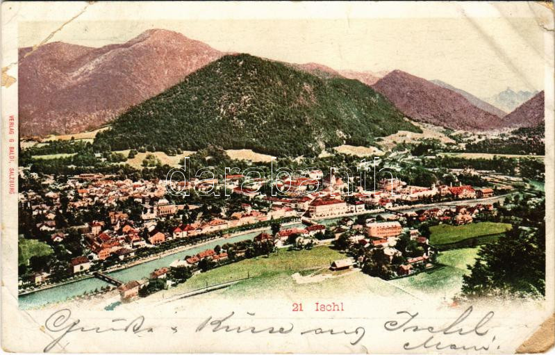 1898 (Vorläufer) Bad Ischl + 'SELZTHAL-ATTNANG-PUCHHEIM' vasúti mozgóposta (tears)