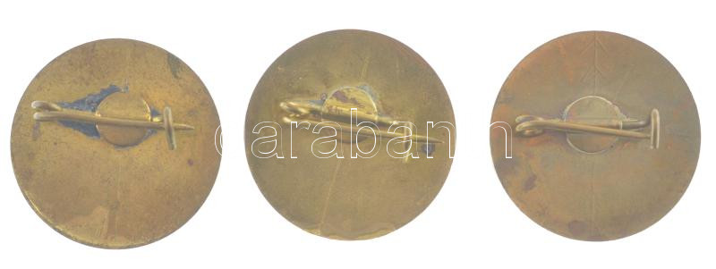 ~1980. 'Balaton- Felvidék' festett bronz úttörő túrajelvény (25mm) + 'Börzsöny' műgyantás bronz úttörő jelvény (25mm)+ 'KIMSZ-esek útjain (Kommunista Ifjúmunkások Magyarországi Szövetsége)' festett bronz úttörő túrajelvény - Image 2