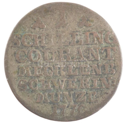 Német Államok / Mecklenburg-Schwerin 1770. 1Sch Ag 'II. Frigyes' T:3 German States / Mecklenburg-Schwerin 1770. 1 Schilling Ag 'Frederick II' C:F Krause KM#204