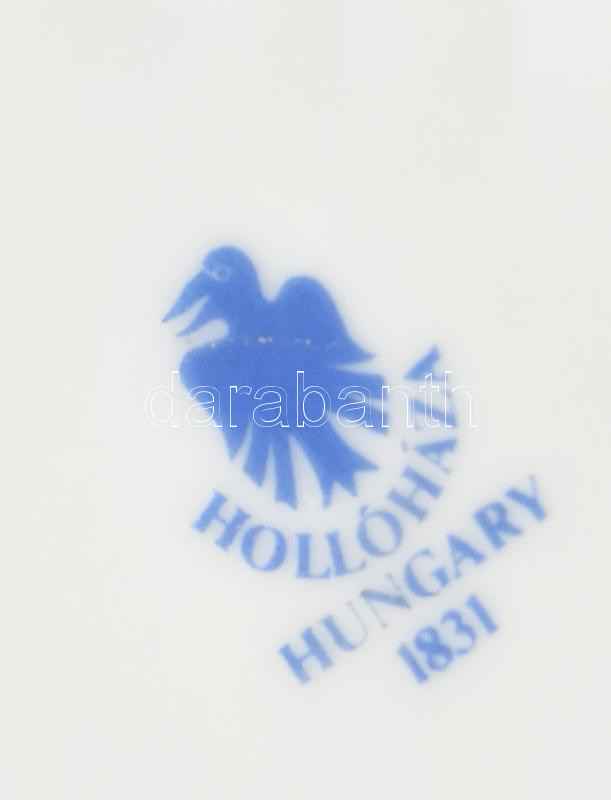 Hollóházi kotyogó kiöntő, kopott, hajszálrepedéssel, jelzett, m: 11 cm - Image 3