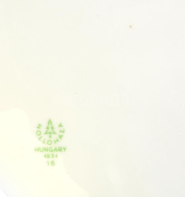 Hollóházi népies porcelán tányér, jelzett, kopott, d: 24 cm - Image 2