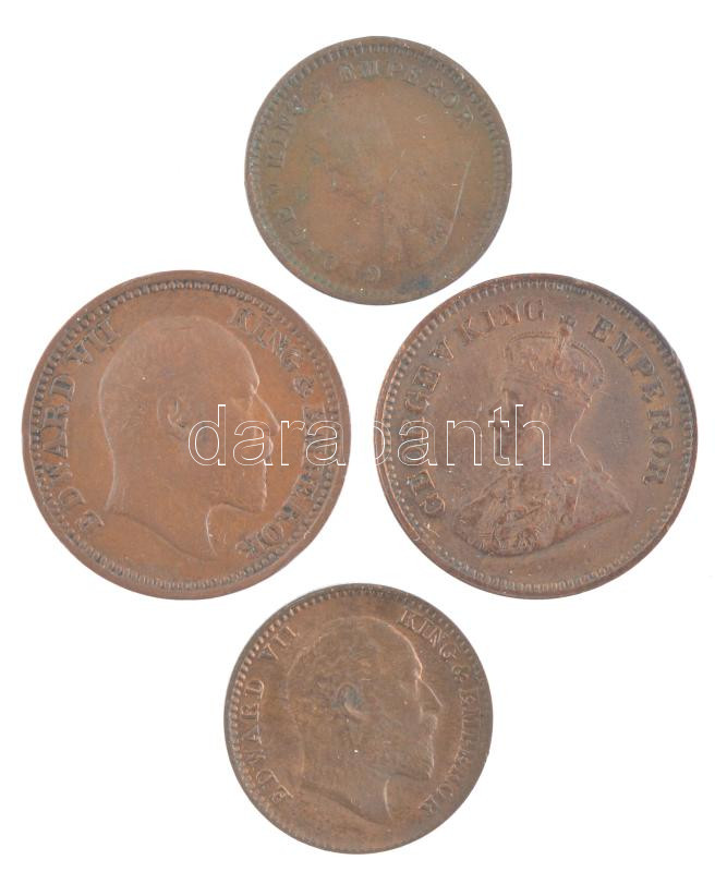 Brit-India 1904. 1/2P bronz 'VII. Eduárd' + 1907. 1/12A bronz 'VII. Eduárd' + 1915. 1/2P bronz 'V. György' + 1919. 1/12A bronz 'V. György' T:2,2- British India 1904. 1/2 Pice bronze 'Edward VII' + 1907. 1/12 Anna bronze 'Edward VII' + 1915. - Image 2