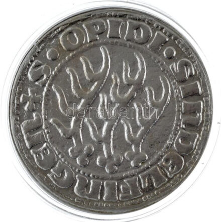 NSZK 1988. '725 éves Sindelfingen 1263-1988' kétoldalas, peremen jelzett Ag emlékérem kapszulában, tokban (19,16g/0.999/40mm) T:1- patina, karc FRG 1988. '725 Jahre Sindelfingen 1263-1988' two-sided, hallmarked Ag commemorative medallion in