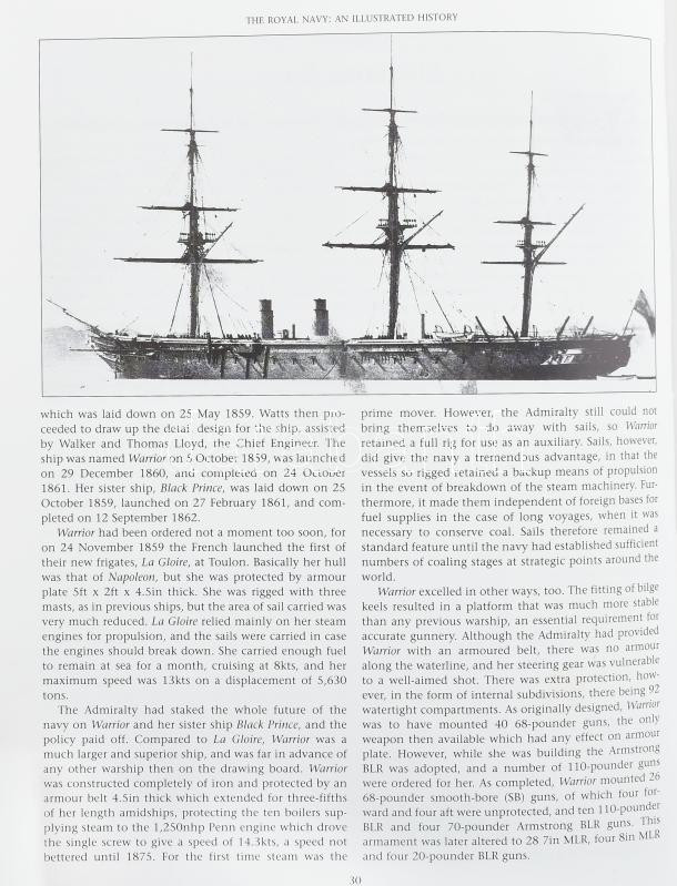 Anthony J. Watts: The Royal Navy. An illustrated history. London,1999., Borckhampton Press. Angol nyelven. Gazdag képanyaggal illusztrált. Kiadói egészvászon-kötés, kiadói papír védőborítóban, papír védőborítón kis szakadással. - Image 2