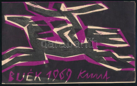 Kunt Ernő (1920-1994): BUÉK, 1969. Linómetszet, papír, jelzett a metszeten. 15x24 cm