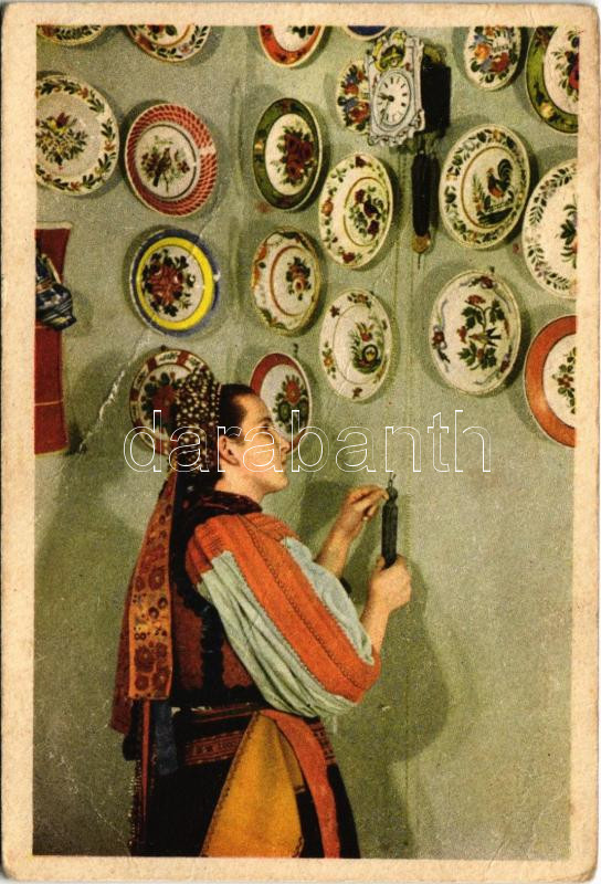 Kalotaszeg, Tara Calatei; népviselet, tányéros sarok / folklore (fa)