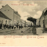 Orsova, Széchenyi út, Trajan Gamber üzlete. Raich Sándor junior kiadása / Széchenyi-Strasse / street view, shops