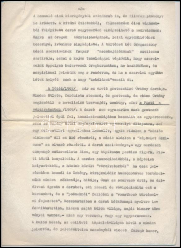 1969 Magvető Kiadó szerkesztői jelentése Örkény István drámáinak kiadásáról - Image 2