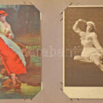 HÖLGYEK - 100 db RÉGI képeslap albumban / LADIES - 100 pre-1945 postcards in album - Image 3