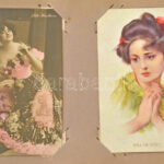 HÖLGYEK - 100 db RÉGI képeslap albumban / LADIES - 100 pre-1945 postcards in album - Image 4