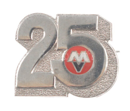 ~1980. '25 év a munkavédelemben' krómozott műgyantás jelvény (27x33mm) T:1