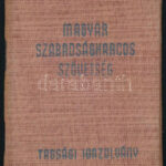 1952-53 Magyar Szabadságharcos Szövetség tagsági igazolvány, bélyegekkel. - Image 2