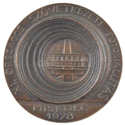 1978. 'IX. Országos Szövetkezeti Fotókiállítás - Miskolc 1978' egyoldalas, öntött bronz plakett (84mm) T:1-