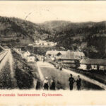 Gyimes, Ghimes; Rákóczi várrom, magyar-román határ, vasútvonal, határőrök / castle ruins, Hungarian-Romanian border, border guards, railway line (EK)