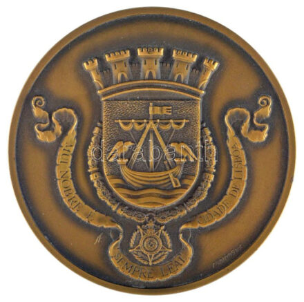 Portugália DN 'Mui Nobre e Sempre Leal Cidade de Lisboa' egyoldalas bronz emlékérem (60mm) T:1- Portugal ND 'Mui Nobre e Sempre Leal Cidade de Lisboa' one-sided bronze commemorative medallion (60mm) C:AU