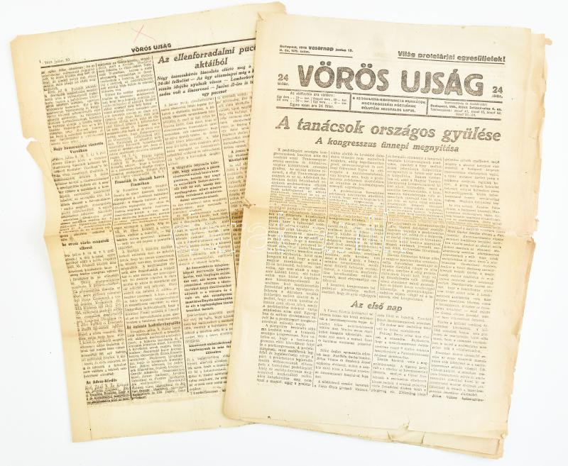 1919 A Vörös Újság II. évfolyamának 109. száma, szakadásokkal, 8p