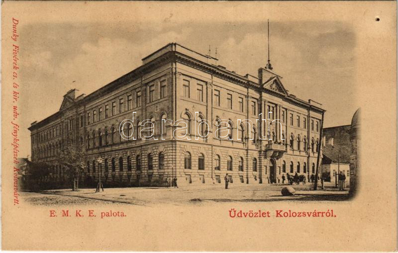 Kolozsvár, Cluj; EMKE palota. Dunky Fivérek cs. és kir. udvari fényképészek / palace (lyuk / pinhole)