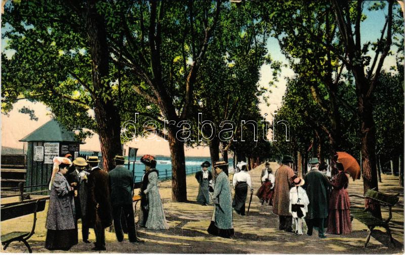 1911 Balatonfüred, a Balaton partján. Kurzweil Frigyes kiadása (EK)
