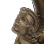 Régebbi historizáló stílusú fali bronz konzol elem, figurális fej díszítéssel, jó állapotban, h: 23 cm, m: 14 cm - Image 3