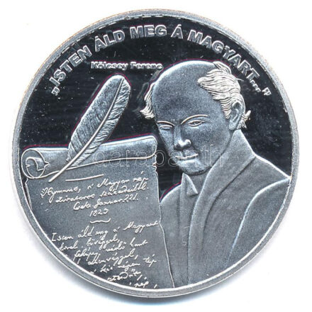 DN ' Isten áldd meg a magyart! - Kölcsey Ferenc / Isten áldd meg a magyart!' Ag emlékérem (15,10g/0.333/35mm) T:1- (PP)