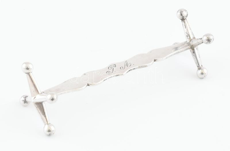 Ezüst (Ag) késbak, P A monogrammal, jelzett, h: 9,5 cm, nettó: 29 g