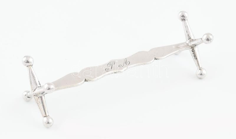 Ezüst (Ag) késbak, P A monogrammal, jelzett, h: 9,5 cm, nettó: 29 g
