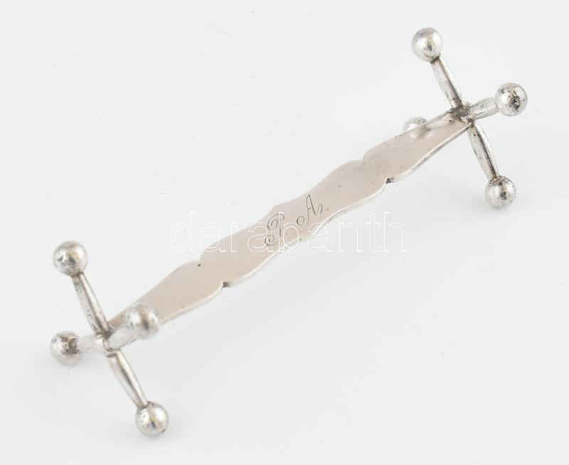 Ezüst (Ag) késbak, P A monogrammal, jelzett, h: 9,5 cm, nettó: 29 g