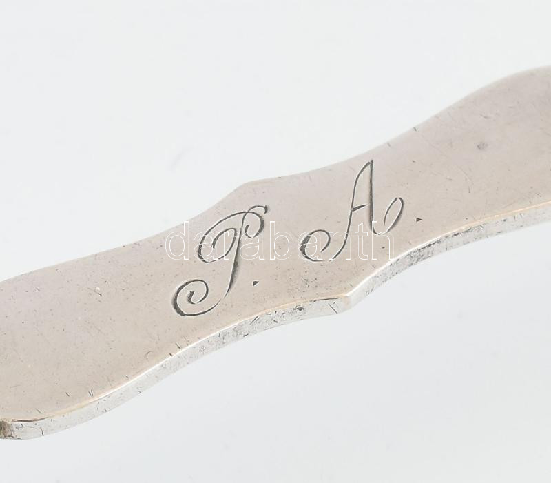 Ezüst (Ag) késbak, P A monogrammal, jelzett, h: 9,5 cm, nettó: 29 g - Image 2