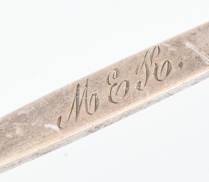 Ezüst (Ag) Antik késbak, 1840, jelzett, h: 9,5 cm, nettó: 23,7 g - Image 2