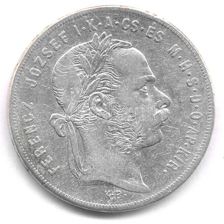 1879KB 1Ft Ag 'Ferenc József / Középcímer' T:2- folt Adamo M15