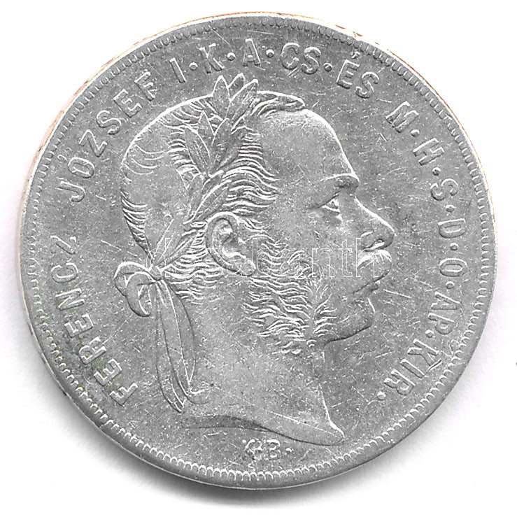 1879KB 1Ft Ag 'Ferenc József / Középcímer' T:2- folt Adamo M15