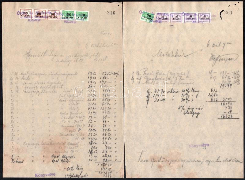 cca 1940-46 Ördög és Markovits autókellék kereskedés, Bp., 14 db számla sok számla illetékbélyeggel - Image 2