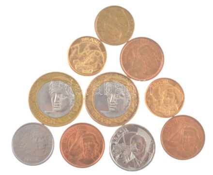 Brazília 1997-2016. 10c-1R (10x) T:1--2 Brasil 1997-2016. 10 Centavos - 1 Real (10x) C:AU-XF