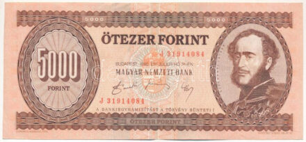 1990. 5000Ft 'J 31914084' T:III Adamo F49