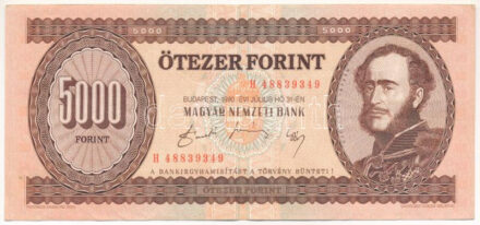 1990. 5000Ft 'H 48839349' T:III apró folt Adamo F49