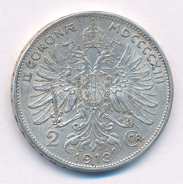 Ausztria 1913. 2K Ag 'Ferenc József' T:2 Austria 1913. 2 Corona Ag 'Franz Joseph' C:XF Krause KM#2821 - Image 2