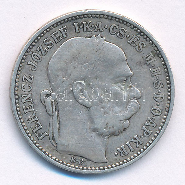 1894KB 1K Ag 'Ferenc József' T:2- patina Adamo K5