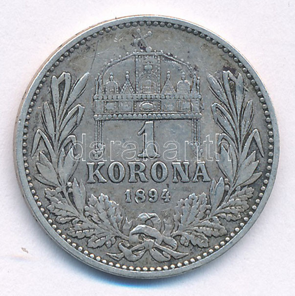 1894KB 1K Ag 'Ferenc József' T:2- patina Adamo K5 - Image 2