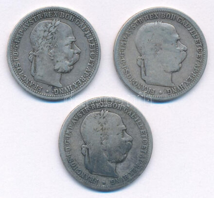 Ausztria 1893-1901. 1K Ag 'Ferenc József' (32xklf) T:2-,3 Austria 1893-1901. 1 Corona (3xdiff) C:VF,F Krause KM#2804,2820
