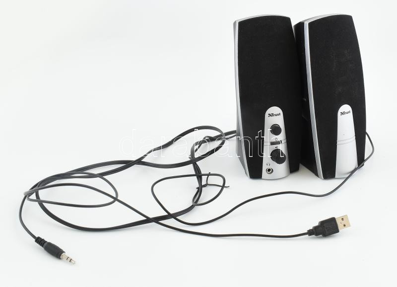 Trust USB hangfal, működik, kopott, m: 19 cm