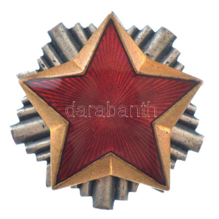 Jugoszlávia ~1980. Jugoszláv fegyveres erők zománcozott sapkajelvénye, csavaros rögzítés, 'Ikom Zagreb' gyártói jelzéssel T:1- Yugoslavia ~1980. Yugoslavian armed forces' cap badge, screw fastening, with 'Ikom Zagreb' manufacturer's