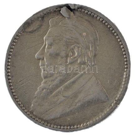 Dél-Afrikai Köztársaság 1897. 6p Ag 'Paul Kruger' T:2- fülnyom South African Republic 1897. 6 Pence Ag 'Paul Kruger' C:VF ear mark Krause KM#4