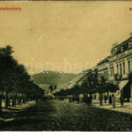 1909 Székelyudvarhely, Odorheiu Secuiesc; Kossuth utca, Budapest szálloda. Erdélyi Simon kiadása. 1752. (W.L. ?) / street view, hotel (EK)
