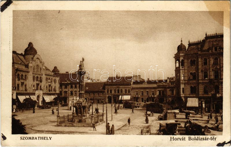 1929 Szombathely, Horvát Boldizsár tér, piac (fl)