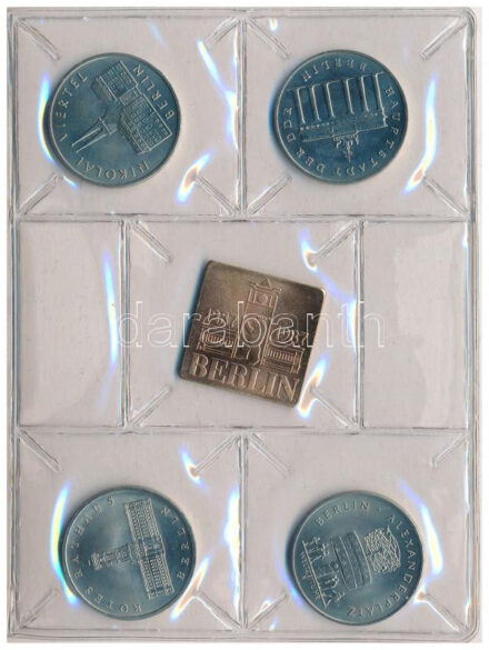 Német Demokratikus Köztársaság 1987A 5M Ni-sárgaréz 'Berlin 750 éves - Nikolaiviertel' + 1987A 5M Ni-sárgaréz 'Berlin 750 éves - Alexanderplatz' + 1987A 5M Ni-sárgaréz + 1987A 5M Ni-sárgaréz 'Vörös Városház' + 1987A 5M
