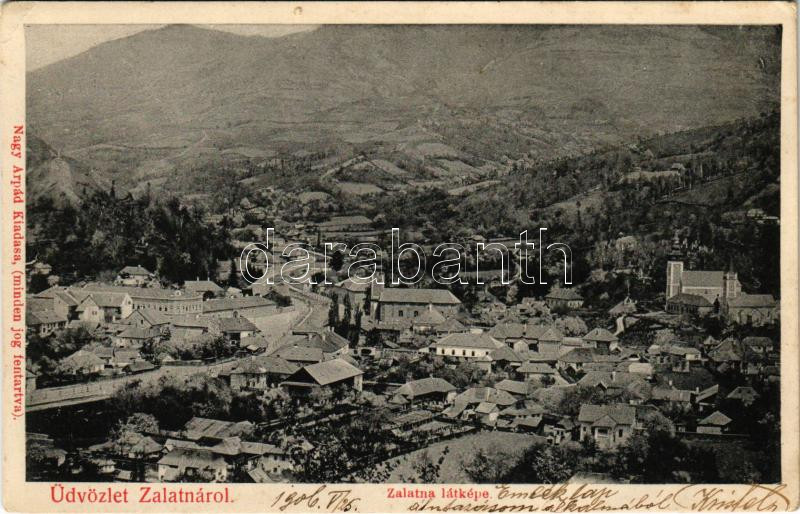 1906 Zalatna, Zlatna; látkép. Nagy Árpád kiadása / general view (EK)