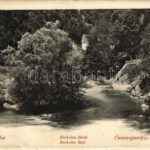 Herkulesfürdő, Herkulesbad, Baile Herculane; Cserna részlet. Divald Károly 899. sz. / riverside (EK)