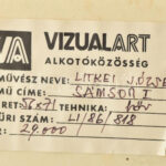 Litkei József (1922-1988): Sámson I. Bőrkép, hátoldalán Vizualart címkén feliratozott, fakeretben, 56×71 cm - Image 3