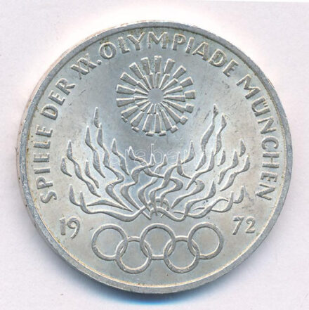 NSZK 1972. 10M Ag 'Nyári Olimpiai Játékok München / Olimpiai Láng' T:1- FRG 1972. 10 Mark Ag 'Olympic Games Munich / Olympic Flame' C:AU Krause KM#135